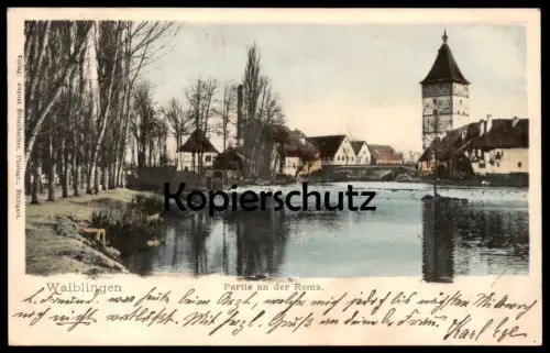 ALTE POSTKARTE WAIBLINGEN PARTIE AN DER REMS PANORAMA Ansichtskarte cpa AK postcard