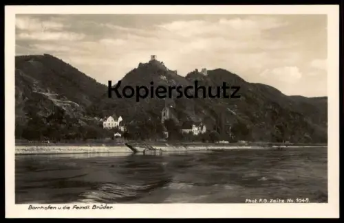 ALTE POSTKARTE DER DEUTSCHE RHEIN BORNHOFEN UND DIE FEINDLICHEN BRÜDER Verlag Zeitz cpa postcard AK Ansichtskarte