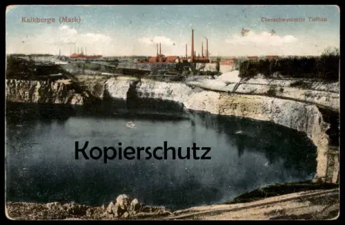 ALTE POSTKARTE KALKBERGE MARK ÜBERSCHWEMMTER TIEFBAU Rüdersdorf Industrie Ansichtskarte postcard AK cpa