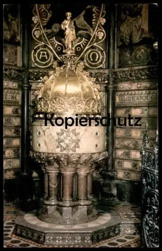 ÄLTERE POSTKARTE THE HOUSE OF PARLIAMENT THE FONT IN THE CRYPT CHAPEL LONDON cpa postcard AK Ansichtskarte