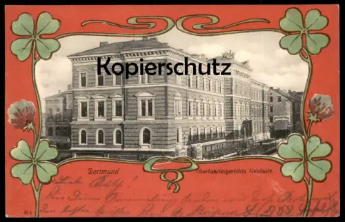 ALTE JUGENDSTIL POSTKARTE DORTMUND OBERLANDESGERICHTS GEBÄUDE Oberlandesgericht Gericht Restauration Landgericht AK