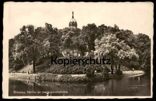 ALTE POSTKARTE BRESLAU PARTIE AN DER LIEBICHSHÖHE Wroclaw Schlesien cpa postcard AK Ansichtskarte