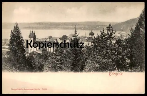 ALTE POSTKARTE BREGENZ PANORAMA MIT BODENSEE VERLAG STENGEL & CO. postcard Ansichtskarte cpa AK