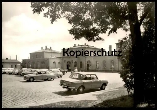 ÄLTERE POSTKARTE WURZEN BAHNHOF WARTBURG SKODA station gare Ansichtskarte cpa AK postcard
