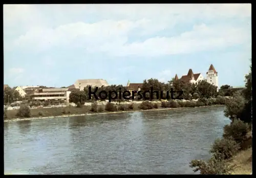 ÄLTERE POSTKARTE INGOLSTADT DONAU STADTANSICHT MIT SCHLOSS UND STADTTHEATER chateau castle postcard cpa AK Ansichtskarte