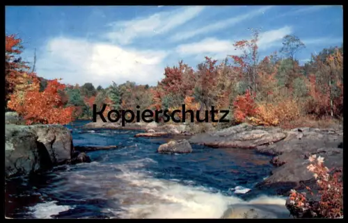 ÄLTERE POSTKARTE GREETINGS FROM BURK'S FALLS ONTARIO CANADA TWAS AUTUMN AND THE LEAVES Burks Ansichtskarte cpa postcard