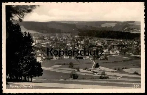 ALTE POSTKARTE POCKAU FLÖHATAL PANORAMA 1938 TOTALANSICHT GESAMTANSICHT Pockau-Lengefeld postcard cpa AK Ansichtskarte