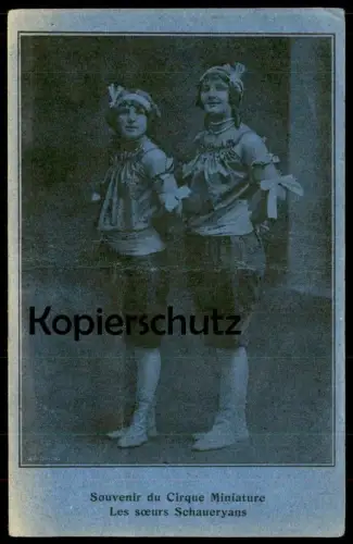 ALTE POSTKARTE SOUVENIR DU CIRQUE MINIATURE LES SOEURS SCHAUERYANS circus Zirkus cpa postcard AK Ansichtskarte