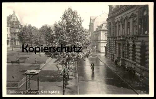 ALTE POSTKARTE DUISBURG RUHRORT KARLSPLATZ FERNSPRECHER Telefonzelle telephone box cabine téléphonique cpa AK postcard