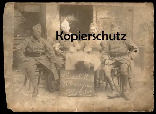 ALTE FOTO POSTKARTE RASTATT SOLDATEN cpa photo 1919 Allemagne soldats Soldat Uniform Bier Ansichtskarte postcard