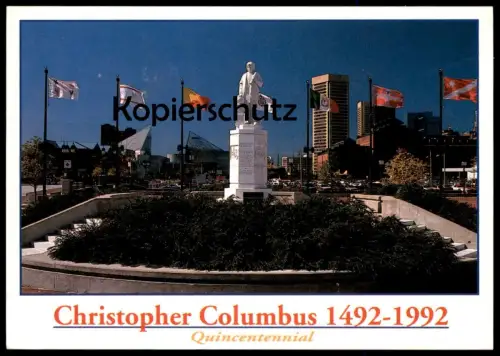 ÄLTERE POSTKARTE BALTIMORE CHRISTOPHER COLUMBUS 1492-1992 QUINCENTENNIAL Schiffsstempel Fedor Dostojewski cpa postcard