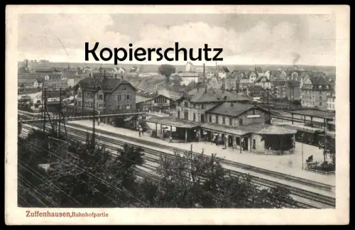 ALTE POSTKARTE ZUFFENHAUSEN BAHNHOFPARTIE Stuttgart Bahnhof station gare Ansichtskarte postcard cpa AK