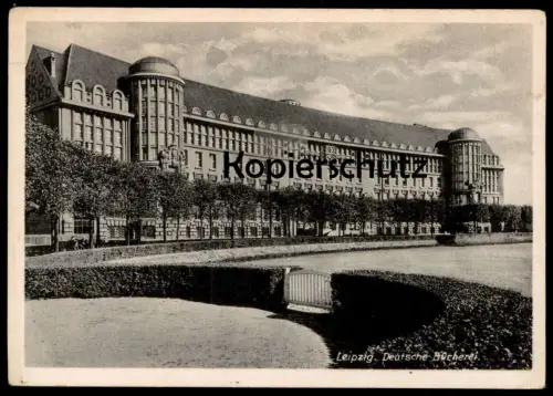 ALTE POSTKARTE LEIPZIG DEUTSCHE BÜCHEREI library bibliothèque Sonderstpempel 450 Jahre Messe Ansichtskarte cpa AK