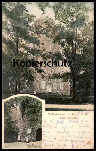 ALTE POSTKARTE WILHELMSBAD BEI HANAU AM MAIN BURG MIT KÜCHE castle chateau postcard Ansichtskarte AK cpa