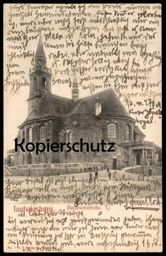 ALTE POSTKARTE LUDWIGSBURG GARNISONSKIRCHE Kirche church cpa Ansichtskarte postcard AK