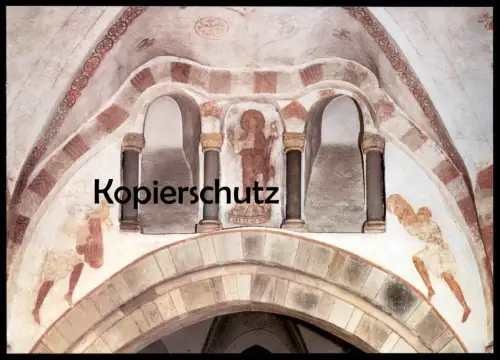 ÄLTERE POSTKARTE EVANGELISCHE DORFKIRCHE BOCHUM-STIEPEL KIRCHE UM 1008 Fresko Arkade Ansichtskarte cpa AK postcard