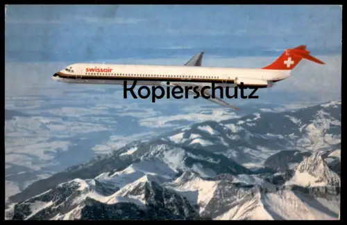 ÄLTERE POSTKARTE SWISSAIR McDONNELL DOUGLAS DC-9-81 airplane airline plane Flugzeug Avion Ansichtskarte postcard AK cpa