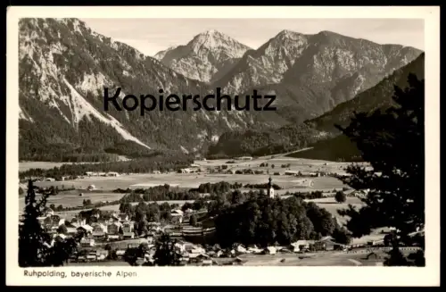 ÄLTERE POSTKARTE RUHPOLDING BAYERISCHE ALPEN PANORAMA TOTALANSICHT TOTAL Ansichtskarte cpa AK postcard