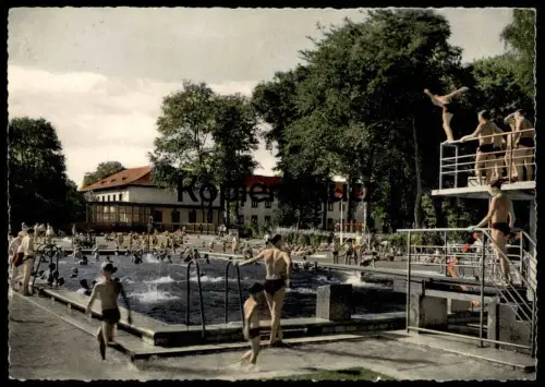 ÄLTERE POSTKARTE WAHN-HEIDE LAGER-SCHWIMMBAD KÖLN Bad Freibad Kaserne piscine swimming pool Ansichtskarte postcard cpa