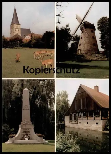 ÄLTERE POSTKARTE LAER BEI HORSTMAR KREIS STEINFURT WINDMÜHLE EHRENMAL DENKMAL REHE Mühle windmill molen postcard cpa AK