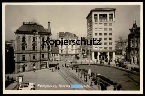 ALTE POSTKARTE REICHENBERG KONRAD H. PLATZ GRAND CAFÉ MARX LIBEREC Sudeten Email General Michel Nr.684 AK postcard