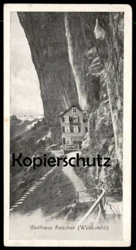 ALTE MINI POSTKARTE GASTHAUS AESCHER WILDKIRCHLI Schwende Weissbad Schweiz Suisse Helvetia Appenzell Ansichtskarte