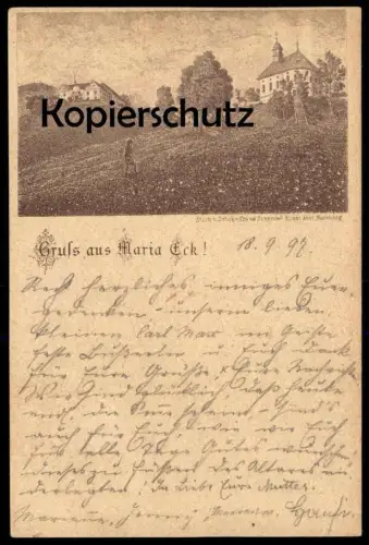 ALTE LITHO POSTKARTE GRUSS AUS MARIA ECK VORLÄUFER SIEGSDORF STICH & DRUCK FRANZ SCHEMM cpa AK Ansichtskarte postcard