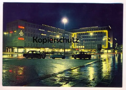 ÄLTERE POSTKARTE BIELEFELD BEI NACHT LEINEWEBERHAUS by night la nuit cpa Ansichtskarte postcard AK