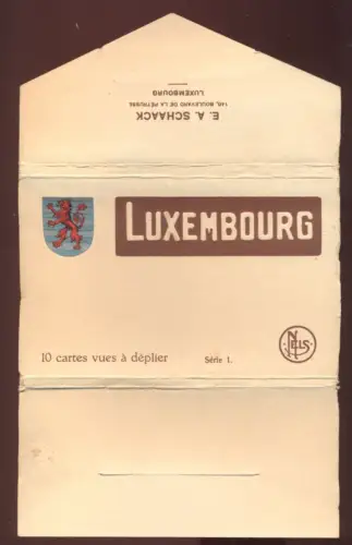 LEPORELLO ALT POSTKARTE LUXEMBOURG 10 CARTES VUES À DÉPLIER SERIE 1 Place de Metz Avenue Luxemburg Schaack Nels