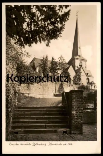 ALTE POSTKARTE LINZ DAS RHEINISCHE ROTHENBURG PFARRKIRCHE ERBAUT 1206 Kirche cpa Ansichtskarte postcard AK