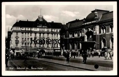 ÄLTERE POSTKARTE KIEL BAHNHOF MIT HANSA-HOTEL station gare cpa AK postcard Ansichtskarte