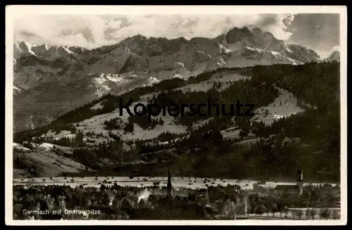 ALTE POSTKARTE GARMISCH MIT DREITORSPITZE PANORAMA TOTALANSICHT GESAMTANSICHT 1934 AK Ansichtskarte postcard cpa