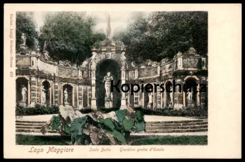 ALTE POSTKARTE LAGO MAGGIORE ISOLA BELLA GIARDINO GROTTA D'ERCOLE Denkmal monument italy Italia postcard Ansichtskarte
