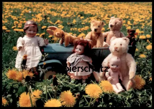 ÄLTERE POSTKARTE TEDDYBÄR TEDDY BÄR PUPPE AUKTION H. POESTGENS ÜBACH-PALENBERG bear ours doll cpa Ansichtskarte postcard