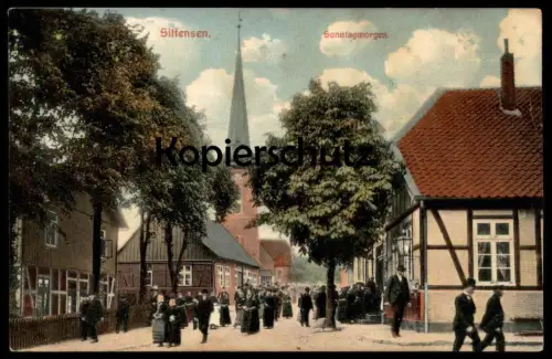 ALTE POSTKARTE SITTENSEN SONNTAGMORGEN KIRCHGANG Sonntag sunday dimanche Ansichtskarte postcard cpa AK