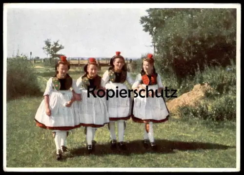 ALTE POSTKARTE DIE BUNTE SCHWALM NR 13 KIRMESGANG HESSEN KIND Kirmes Gang walk to fun fair Tracht Ansichtskarte postcard