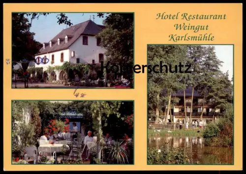 ÄLTERE POSTKARTE HOTEL RESTAURANT KARLSMÜHLE MERTESDORF BEI TRIER postcard Ansichtskarte cpa AK