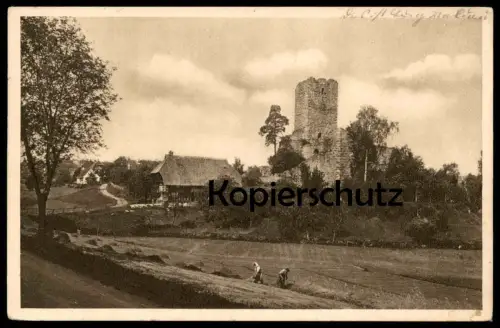 ALTE POSTKARTE RUINE WALDAU BEI KÖNIGSFELD FELDARBEIT Burg Schloss chateau castle Schwarzwald cpa Ansichtskarte postcard