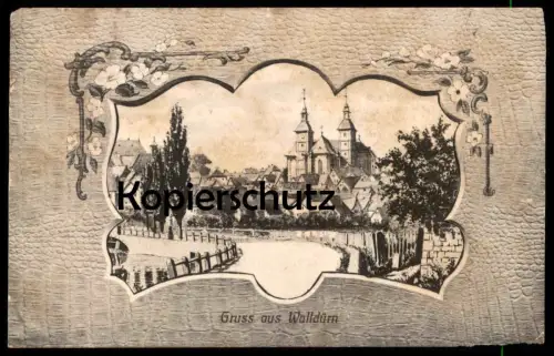 ALTE POSTKARTE GRUSS AUS WALLDÜRN 1910 PANORAMA KIRCHE Ansichtskarte cpa AK postcard
