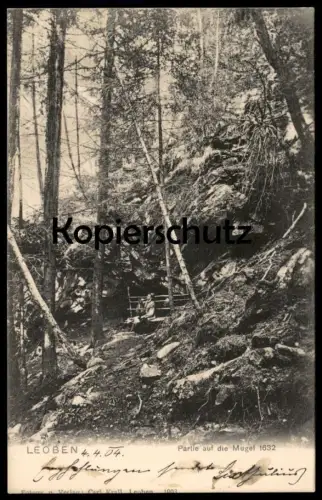 ALTE POSTKARTE LEOBEN PARTIE AUF DIE MUGEL 1904 Wanderer cpa Ansichtskarte postcard AK
