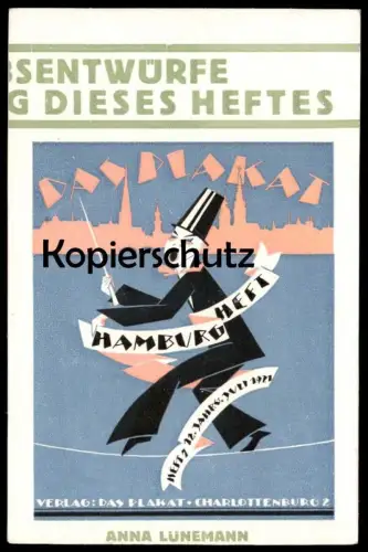 ALTE POSTKARTE DAS PLAKAT HAMBURG HEFT ANNA LÜNEMANN 1921 Charlottenburg Ansichtskarte AK cpa postcard