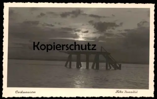 ALTE POSTKARTE CRIKVENICA FOTO IVANCIC SONNENUNTERGANG Kroatien Croatia Hrvatska Abendstimmung postcard AK Ansichtskarte