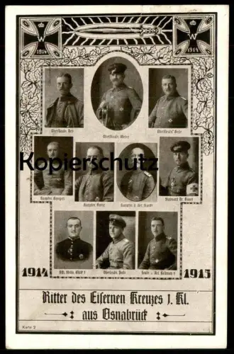 ALTE POSTKARTE RITTER EISERNES KREUZ 1. KLASSE AUS OSNABRÜCK 1914 - 1915 Militär Soldat postcard Ansichtskarte AK