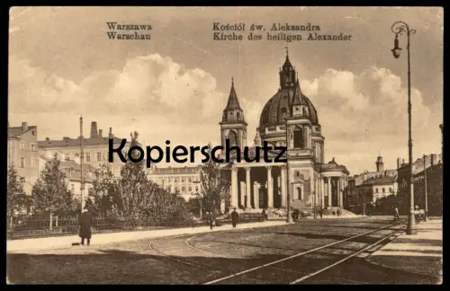 ALTE POSTKARTE WARSZAWA KOSCIOL SW. ALEKSANDRA WARSCHAU KIRCHE DES HEILIGEN ALEXANDER Ansichtskarte postcard cpa AK