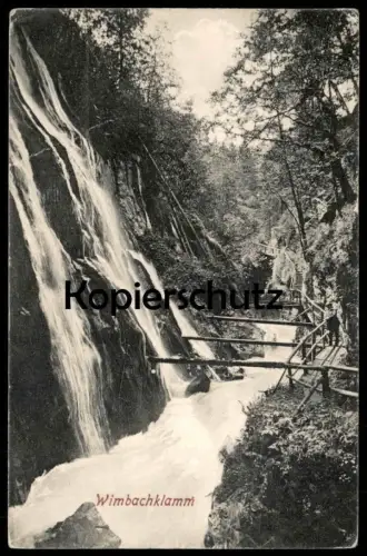ALTE POSTKARTE WIMBACHKLAMM BERCHTESGADEN KLAMM Ramsau Wanderer Ansichtskarte cpa AK postcard