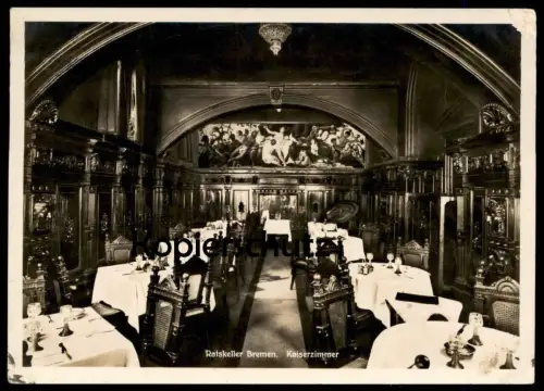 ALTE POSTKARTE RATSKELLER BREMEN KAISERZIMMER Keller Gaststätte Weingläser Weinrömer Ansichtskarte cpa AK postcard