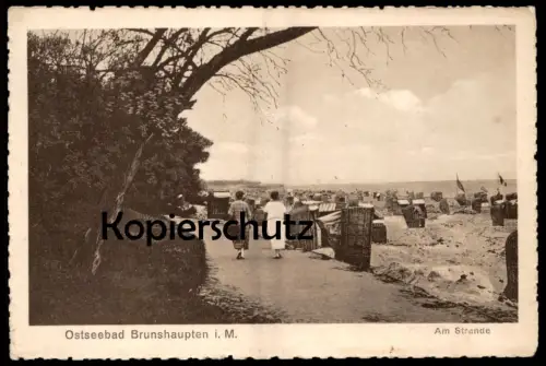 ALTE POSTKARTE OSTSEEBAD BRUNSHAUPTEN I. M. AM STRANDE Kühlungsborn Strand cpa AK Ansichtskarte postcard