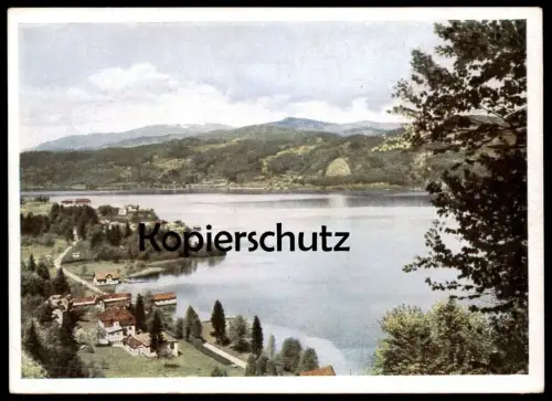 ALTE POSTKARTE DELLACH AM WÖRTHERSEE PANORAMA 1943 See Naturfarbenkarte Ansichtskarte cpa AK postcard