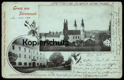 ALTE POSTKARTE GRUSS AUS FÜRSTENZELL GASTHOF VON F. WIENNINGER AK Ansichtskarte postcard cpa