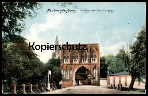 ALTE POSTKARTE NEUBRANDENBURG STARGARDER TOR AUSSEN gate porte Verlag Ottmar Zieher Ansichtskarte cpa AK postcard